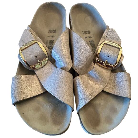 BIRKENSTOCK Siena Big Buckle Washed Metallic Rose GoldWomen's EU 39 US 8 NARROW - Picture 4 of 9